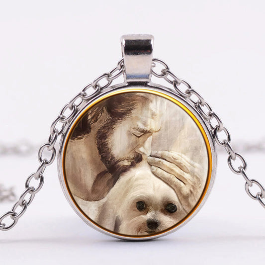 Memorial Pet With Jesus - Jesus Christ Necklace - Jesus Pendant - Catholic Necklace - Ciaocustom