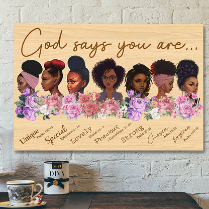 Scripture Canvas - Bible Verse Wall Art Canvas - Jesus Canvas - God Say You Are Canvas Poster - Ciaocustom