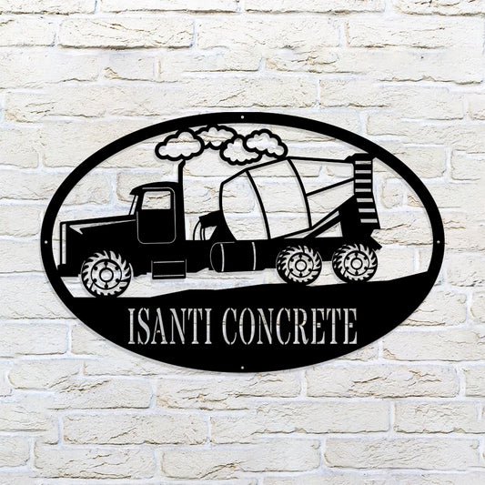 Custom Concrete Truck Metal Sign - Personalized Metal Truck Wall Art - Metal Truck Decor - Gifts For Truck Drivers