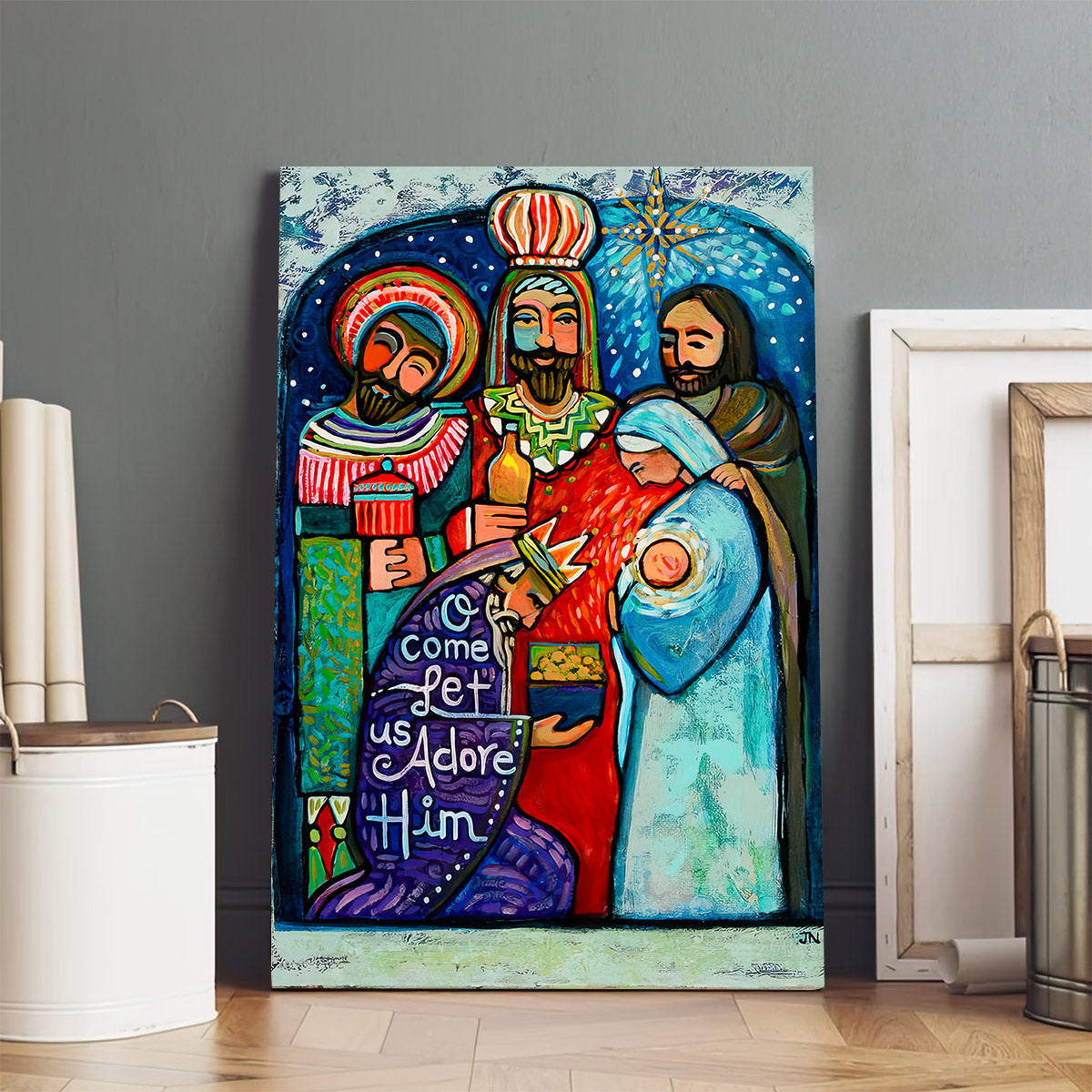 Three Kings O Come Let Us Adore Him Canvas - Religious Wall Art - Ciaocustom