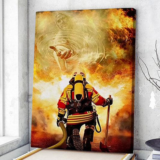Firefighter God Jesus - Jesus Canvas Painting - Jesus Canvas Art - Jesus Poster - Ciaocustom