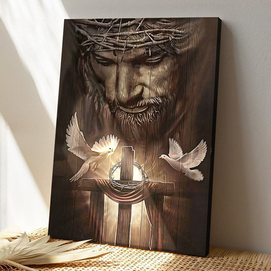 Jesus Canvas Art - Bible Verse Wall Art Canvas - God And Dove Canvas Poster - Scripture Canvas - Ciaocustom