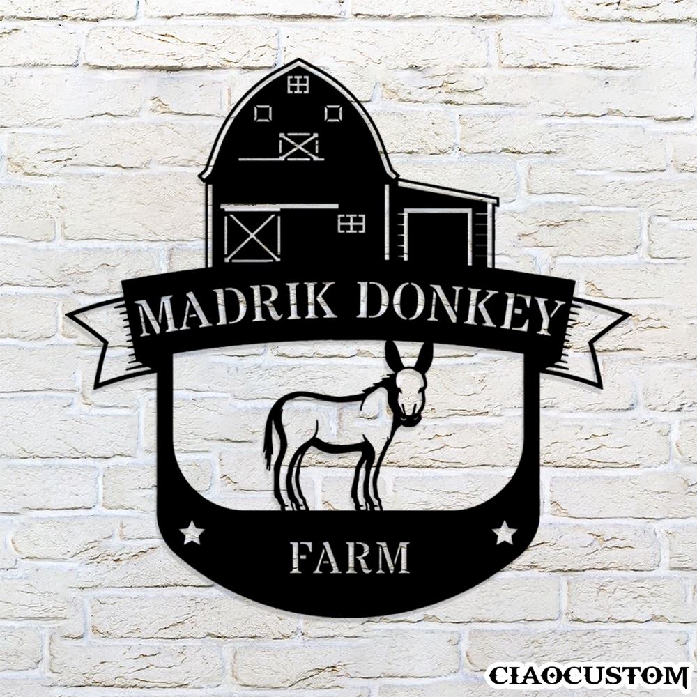 Donkey Metal Sign - Custom Metal Farm Signs - Laser Cut Farm Signs - Gifts For Farmers