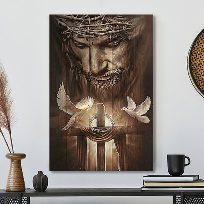 Jesus Canvas Art - Bible Verse Wall Art Canvas - God And Dove Canvas Poster - Scripture Canvas - Ciaocustom