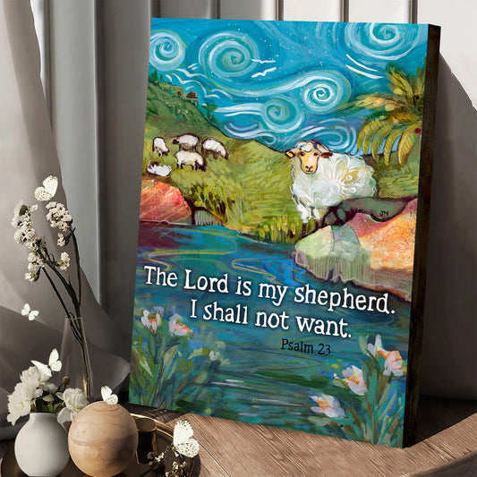 The Lord Is My Shepherd Canvas Poster - Religious Wall Art