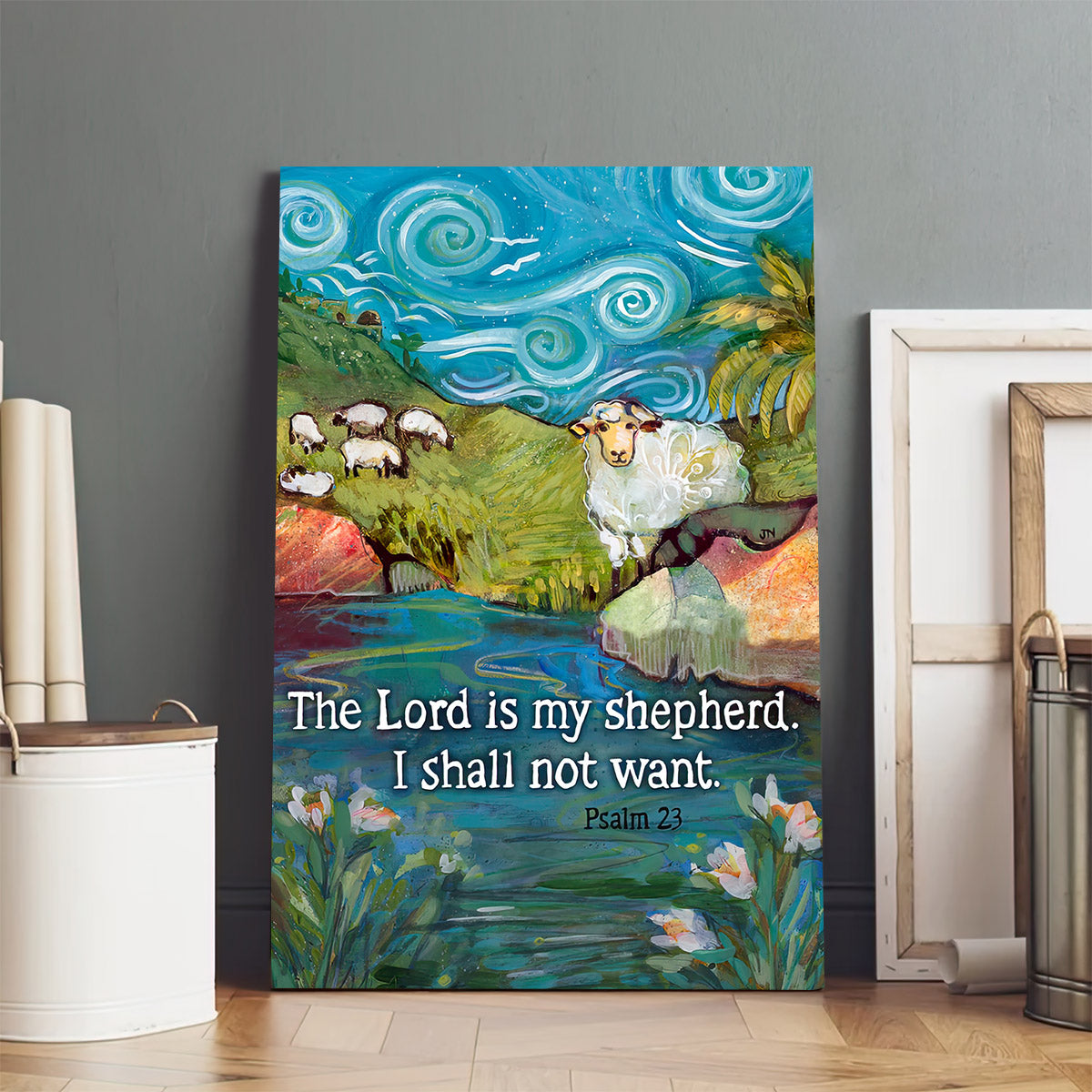 The Lord Is My Shepherd Canvas Poster - Religious Wall Art