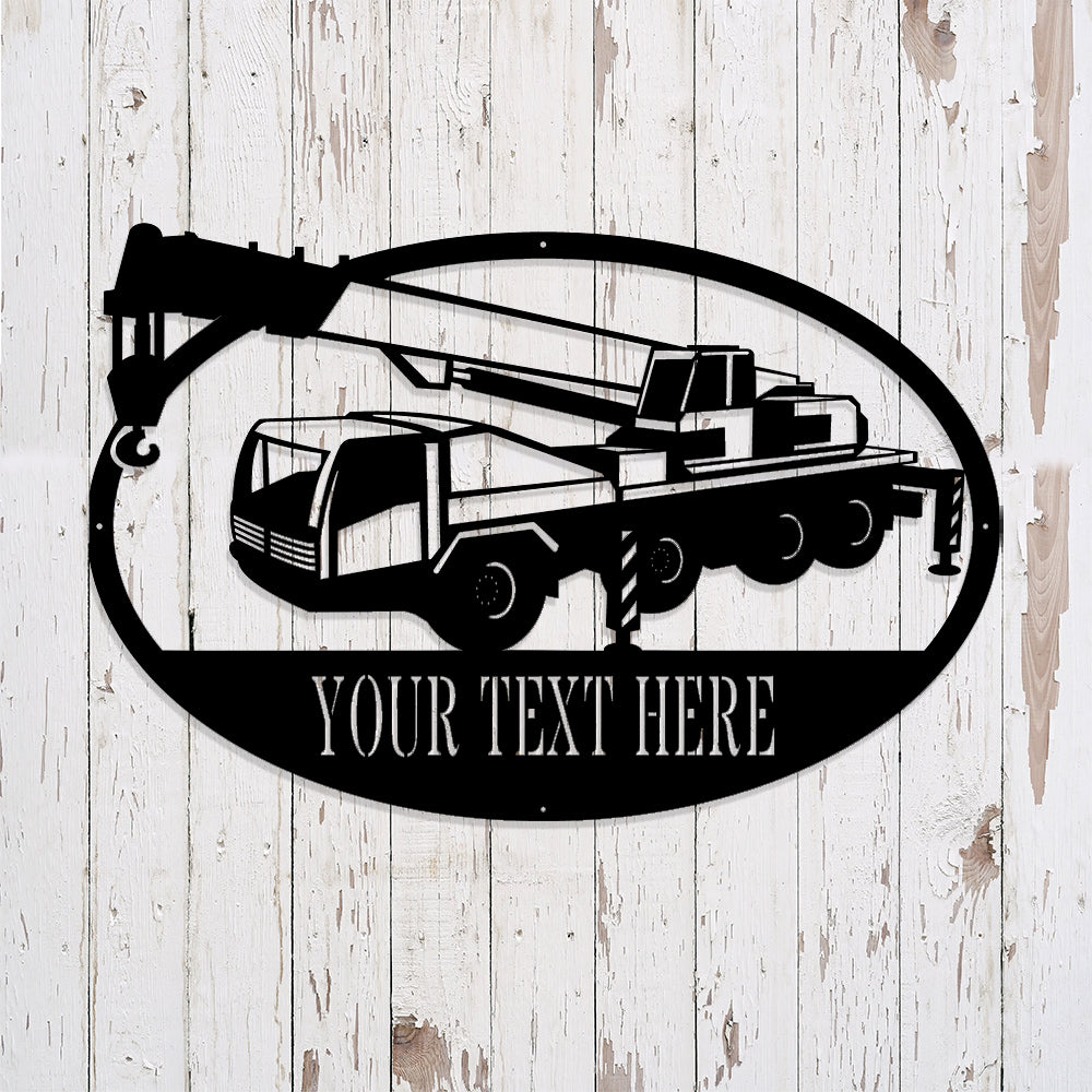 Custom Crane Truck Metal Sign - Personalized Metal Truck Wall Art - Metal Truck Decor - Gifts For Truck Drivers