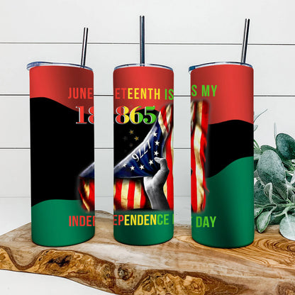Juneteenth Is My 1865 - Juneteenth Tumbler - Stainless Steel Tumbler - 20 oz Skinny Tumbler - Tumbler For Cold Drinks - Ciaocustom
