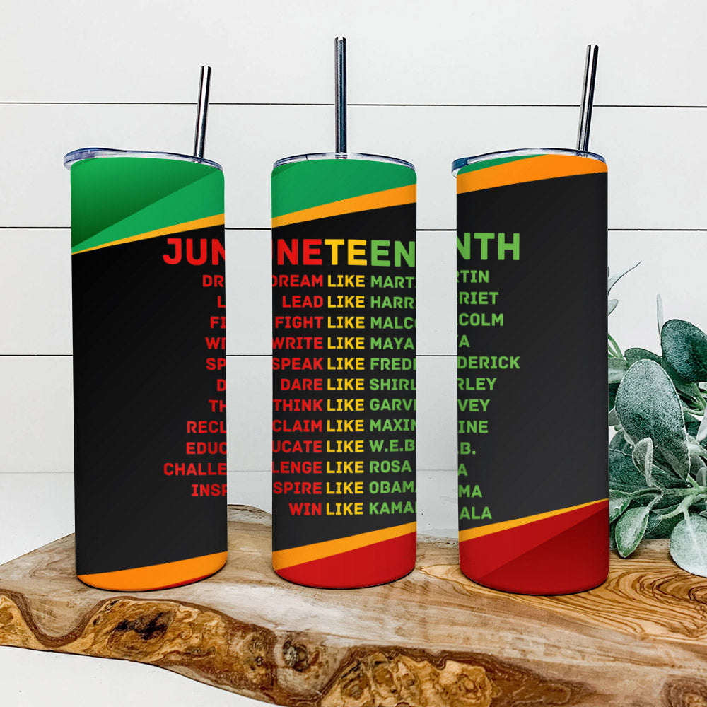 Juneteenth Dream Like Martin- Juneteenth Tumbler - Stainless Steel Tumbler - 20 oz Skinny Tumbler - Tumbler For Cold Drinks - Ciaocustom