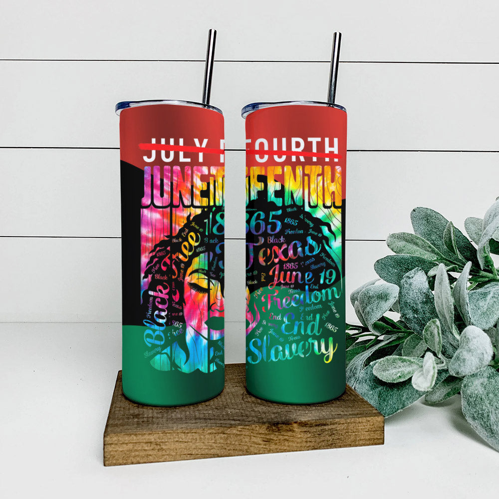 Juneteenth Black Free 1865 Texas - Juneteenth Tumbler - Stainless Steel Tumbler - 20 oz Skinny Tumbler - Tumbler For Cold Drinks - Ciaocustom