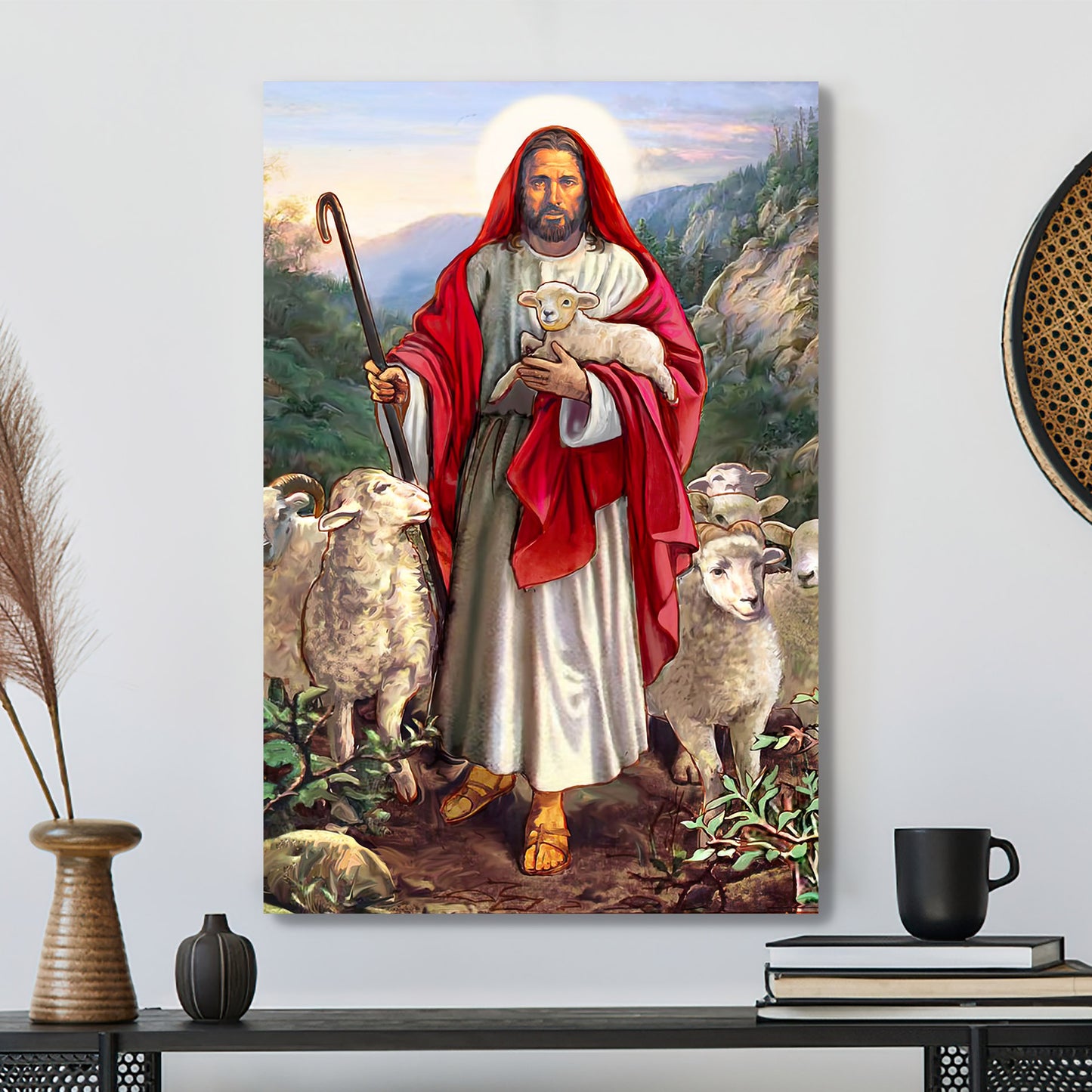 Jesus The Good Shepherd - Christian Wall Art - Christ Pictures - Christian Canvas Prints - Religious Wall Art Canvas - Ciaocustom