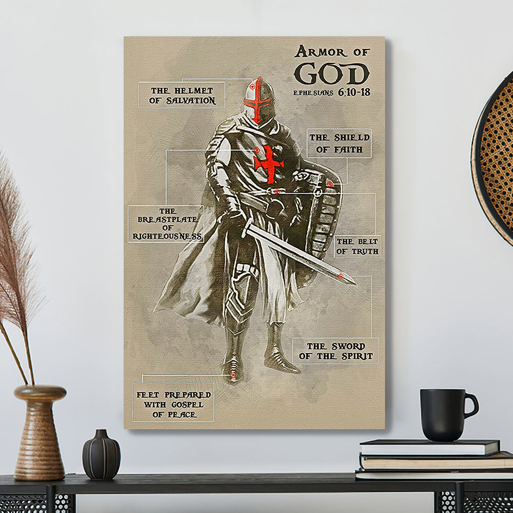Scripture Wall Decor - Christian Canvas Art - God Armor Of The Helmet Of Salvation Canvas Poster - Jesus Canvas - Ciaocustom