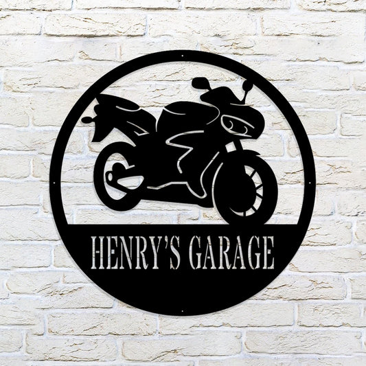 Motorcycle Metal Wall Art - Personalized Garage Signs - Gifts For The Motorcycle Lover - Garage Decor