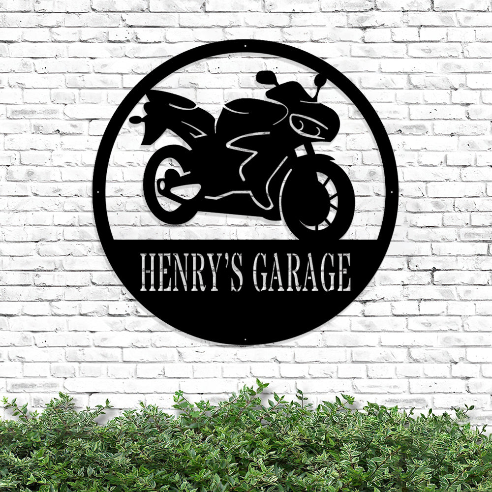 Motorcycle Metal Wall Art - Personalized Garage Signs - Gifts For The Motorcycle Lover - Garage Decor