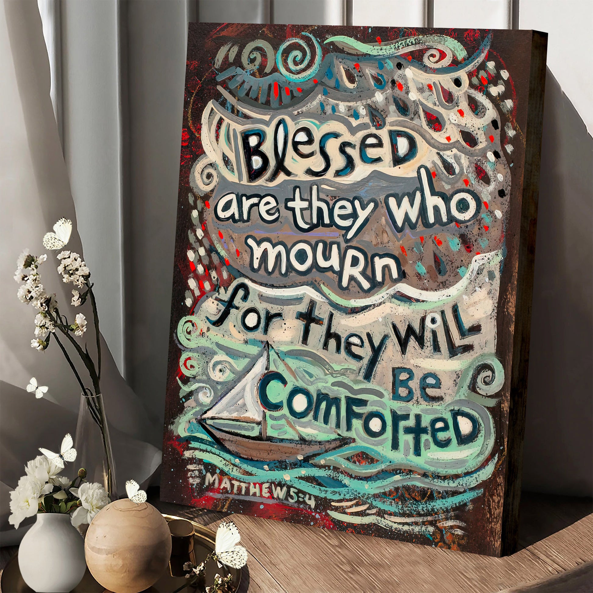 Blessed Are They Who Mourn Posters - Religious Canvas Wall Art - Ciaocustom