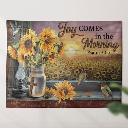 Joy Comes In The Morning Tapestry - Stunning Sunflower - Christian Wall Tapestry - Religious Tapestry Wall Hangings - Bible Tapestry - Ciaocustom