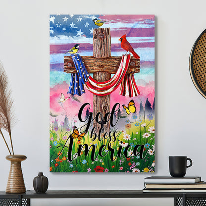 Bible Verse Wall Art Canvas - Jesus Christ Poster - God Bless America Canvas Poster - Ciaocustom