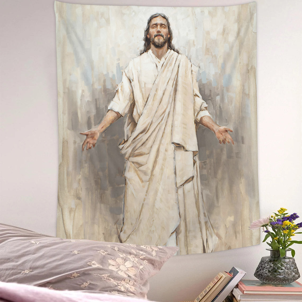 He is Risen Tapestry - Jesus Tapestry - Christian Tapestry - Religious Tapestry Wall Hangings - Christian Tapestry Wall Hanging - Ciaocustom