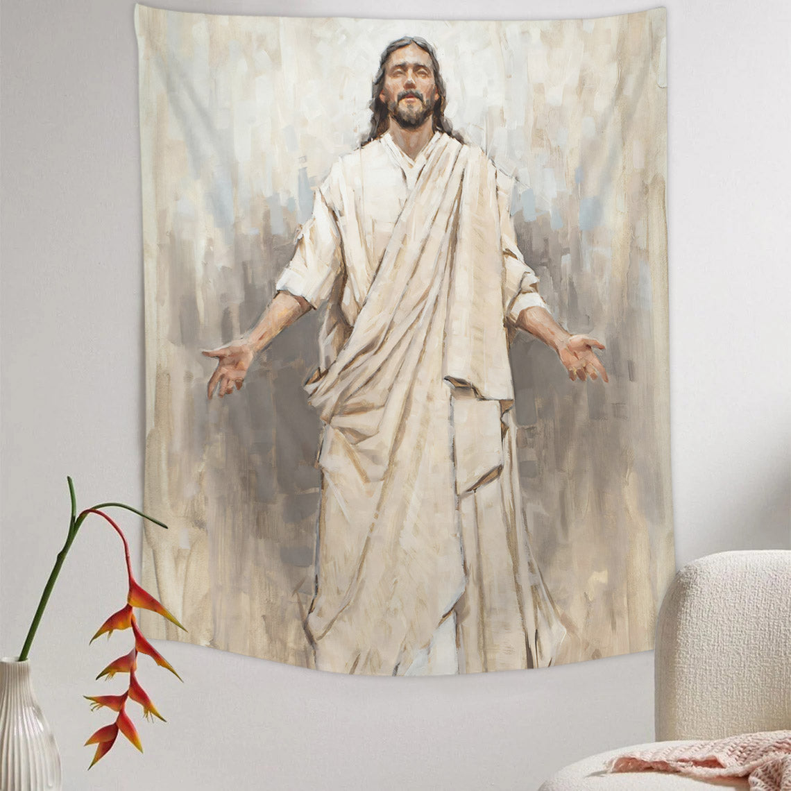 He is Risen Tapestry - Jesus Tapestry - Christian Tapestry - Religious Tapestry Wall Hangings - Christian Tapestry Wall Hanging - Ciaocustom