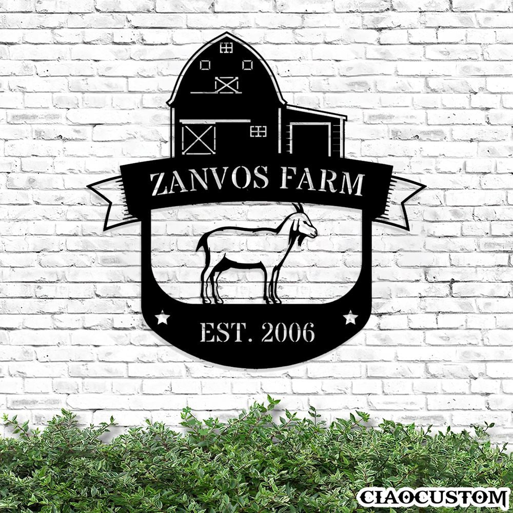 Goat Metal Sign - Custom Metal Farm Signs - Laser Cut Farm Signs - Gifts For Farmers