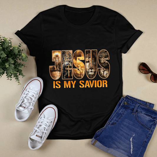 Lion - Jesus Is My Savior T- Shirt - Jesus T-Shirt - Christian Shirts For Men & Women - Ciaocustom