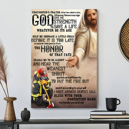 Bible Verse Wall Art Canvas - Christian Canvas Art - God Helping Firefighter Canvas Poster - Jesus Canvas - Ciaocustom
