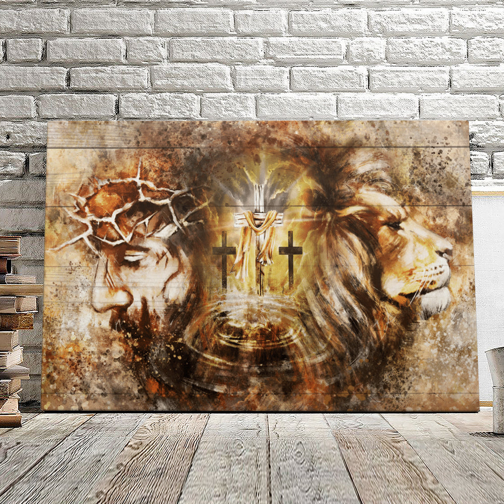 Lion And Jesus - Lion Wall Art - Jesus Wall Art - Christ Pictures - Christian Canvas Prints - Faith Canvas - Gift For Christian - Ciaocustom