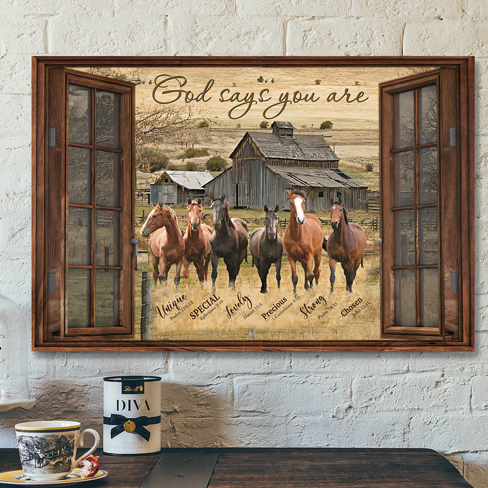 Christian Canvas Art - Scripture Canvas - Bible Verse Wall Art Canvas -God Says You Are Horse Canvas Poster - Ciaocustom