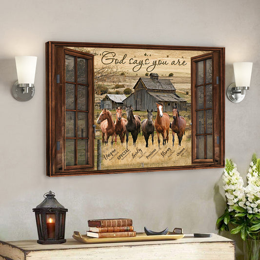 Christian Canvas Art - Scripture Canvas - Bible Verse Wall Art Canvas -God Says You Are Horse Canvas Poster - Ciaocustom