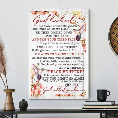 Scripture Canvas Wall Art - Christian Canvas Art - God Looked God Around Canvas Poster - Ciaocustom