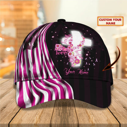 3D All Over Print Breast Cancer Awareness Baseball Cap Hat - Custom Breast Cancer Gift