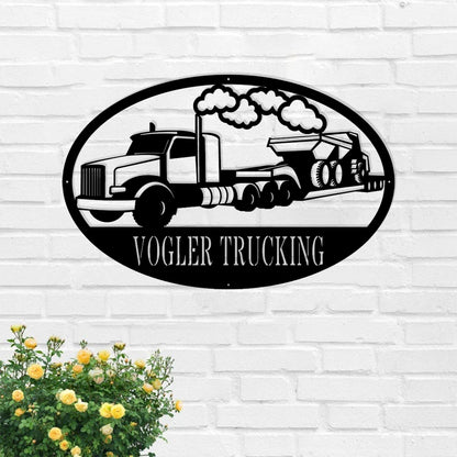 Custom Semi Dump Truck Metal Sign - Personalized Metal Truck Wall Art - Metal Truck Decor - Gifts For Truck Drivers