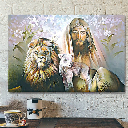 Lion - Jesus Christ Poster 18 - Jesus Poster - Jesus Canvas Wall Art - Bible Verse Canvas Wall Art - Scripture Canvas - Ciaocustom