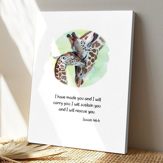 I Will Carry You 3 - Isaiah 46:4 - Bible Verse Canvas Wall Art - God Canvas - Scripture Canvas - Ciaocustom