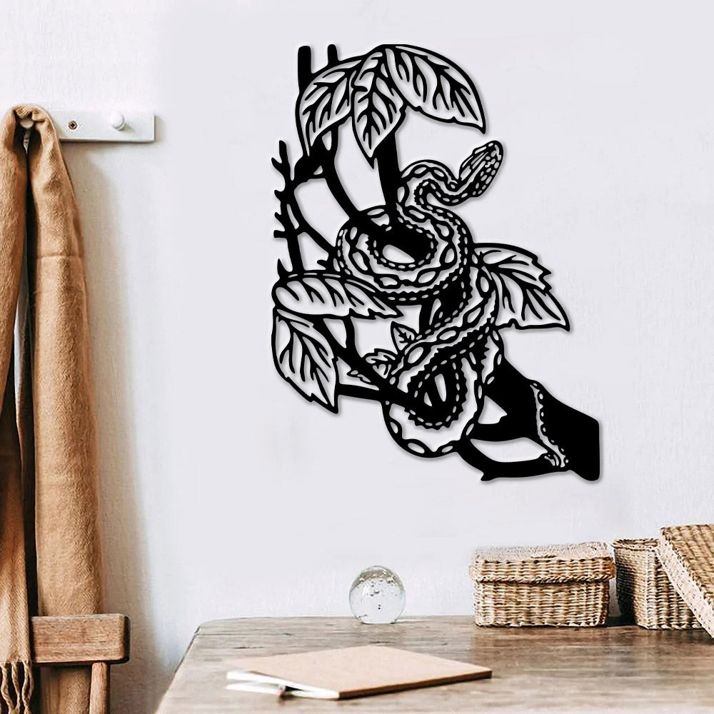 Snake Metal Wall Art - Tree Snake Metal Wall Decor - Snake Tree Metal Sign - Living Room Wall Art - Housewarming Gift - Ciaocustom