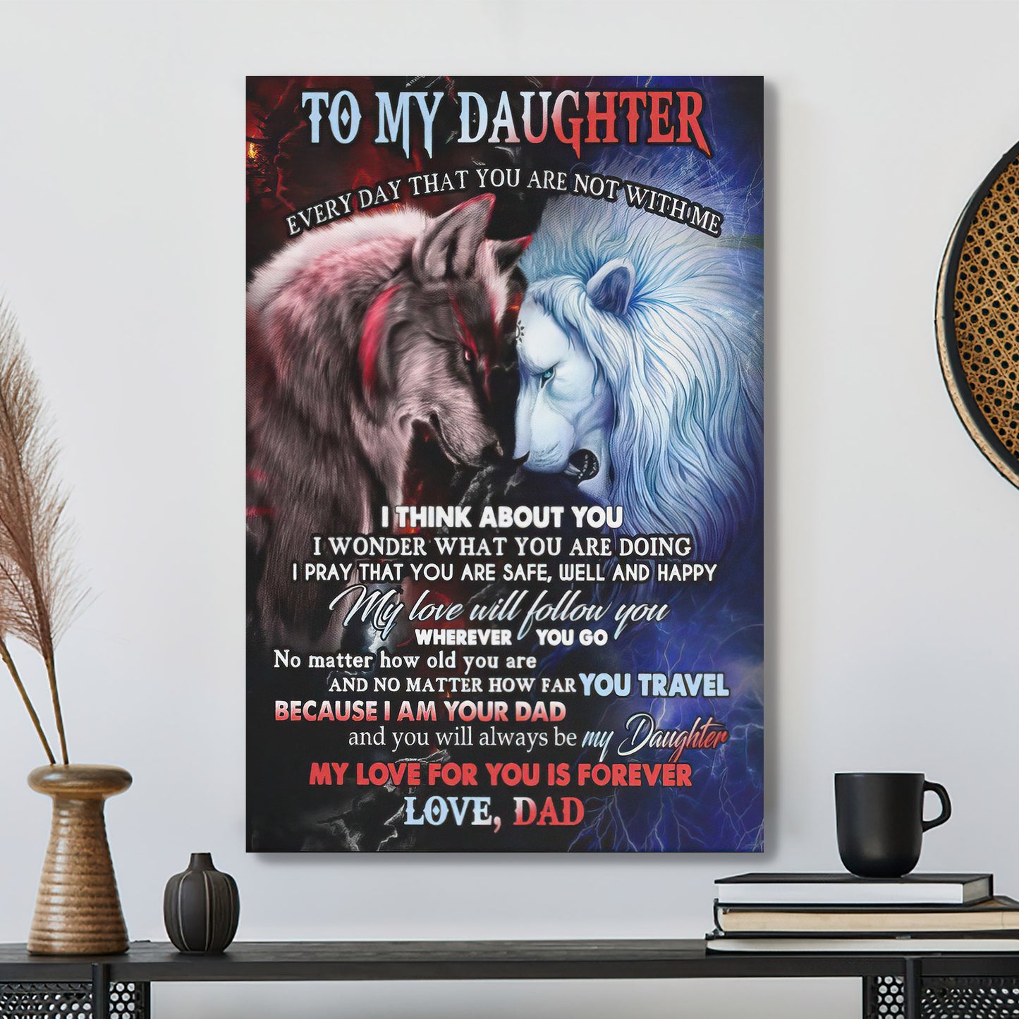 Dad To My Daughter - I Thing About You - Dad Daughter Canvas Prints - Best Gift For Daughter - Ciaocustom