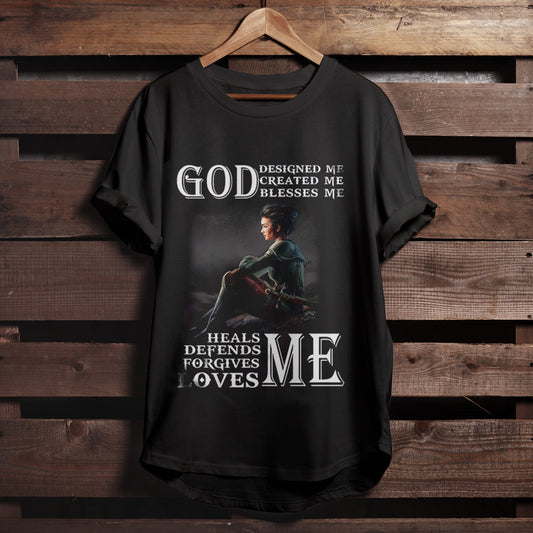 Religious Shirts - Gift For Christian - God Designed Me Created Me Blesses Me