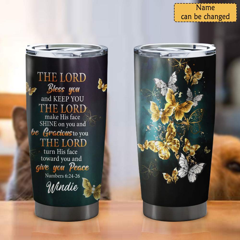 The Lord Bless You - Personalized Tumbler - Stainless Steel Tumbler - 20oz Vagabond Tumbler - Tumbler For Cold Drinks - Ciaocustom