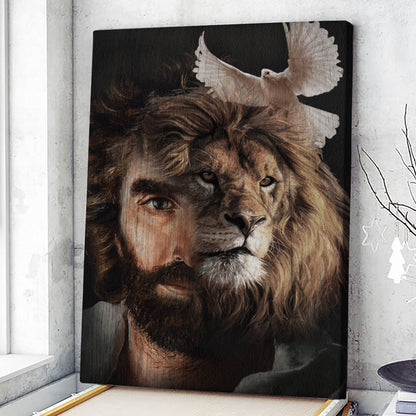 Prince Of Peace Canvas Wall Art - Jesus Lion Dove - Christian Canvas Prints - Faith Canvas - Gift For Christian - Ciaocustom