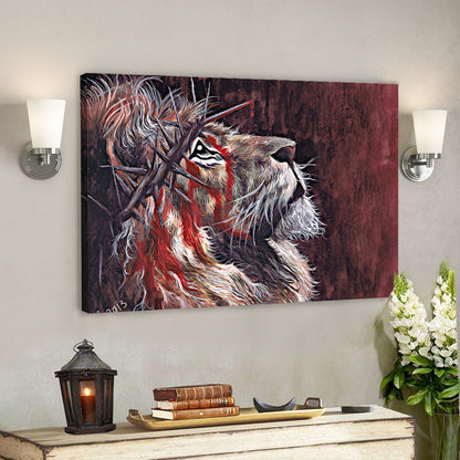 Lions Wearing Thorns - Christian Artwork - Religious Wall Decor - Faith Canvas Wall Art - Scripture Wall Art - Ciaocustom