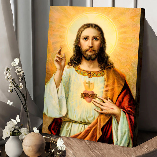 Sacred Heart of Jesus Poster - Jesus Canvas Art - Ciaocustom
