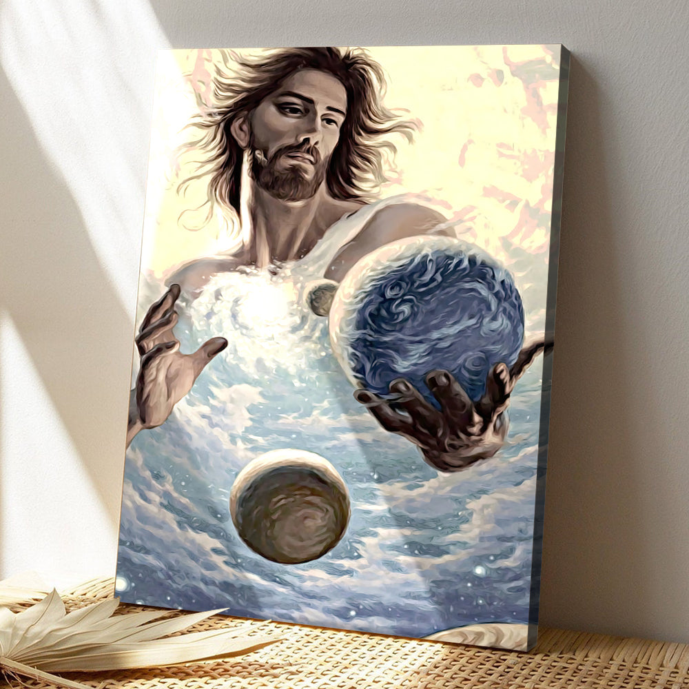 The Hands Of Jesus Holding Planet Earth - Jesus Pictures - Jesus Canvas Poster - Jesus Wall Art - Christ Pictures - Gift For Christian - Ciaocustom