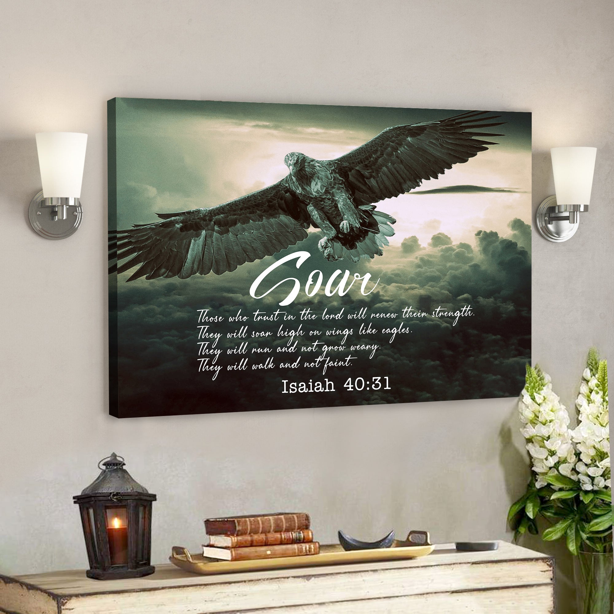 Soar On Wings Like Eagles 4 - Isaiah 40:31 - Bible Verse Canvas - God Canvas - Scripture Canvas Wall Art - Ciaocustom