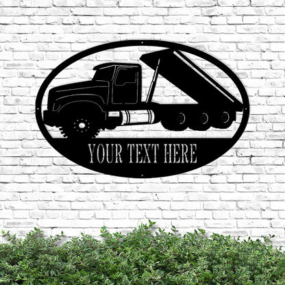 Custom Roll Off Metal Sign - Personalized Metal Truck Wall Art - Metal Truck Decor - Gifts For Truck Drivers