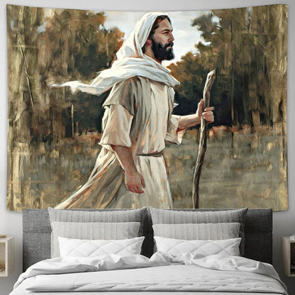 Forward in Faith -Tapestry Wall Hanging - Jesus Christ Tapestry Wall Art -  Christian Wall Art - Ciaocustom