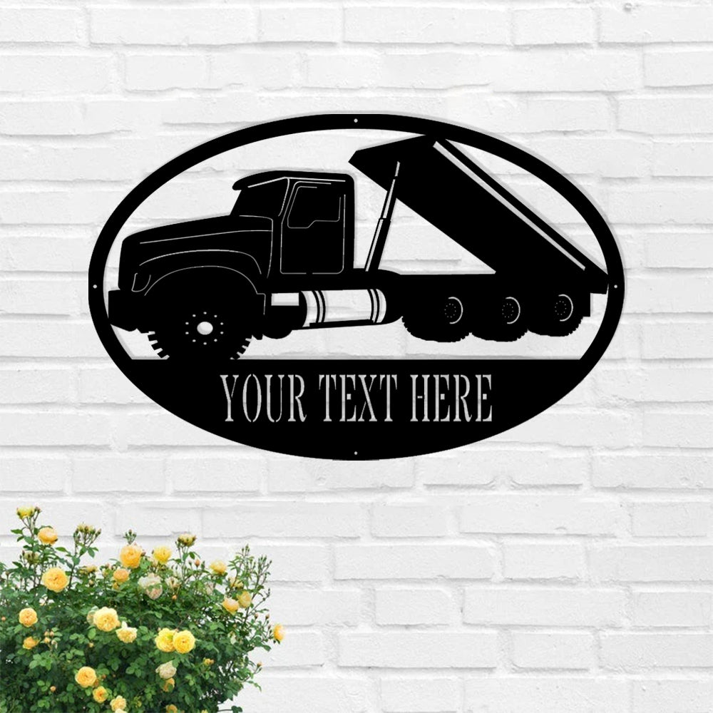 Custom Roll Off Metal Sign - Personalized Metal Truck Wall Art - Metal Truck Decor - Gifts For Truck Drivers