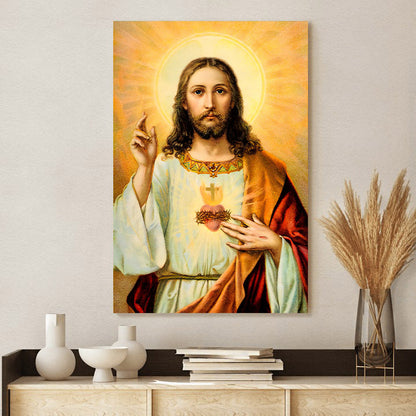 Sacred Heart of Jesus Poster - Jesus Canvas Art - Ciaocustom