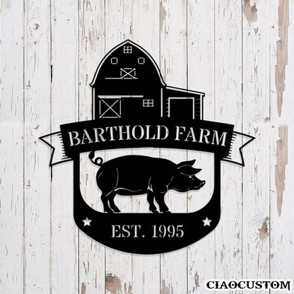Pig Metal Sign - Custom Metal Farm Signs - Laser Cut Farm Signs - Gifts For Farmers