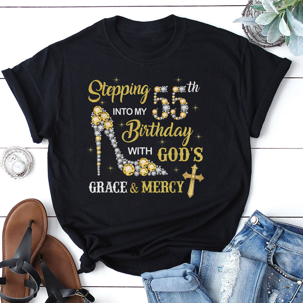 Stepping Into My 60th Birthday With God's Grace & Mercy T-shirt - Birthday Shirt For Women - Ciaocustom