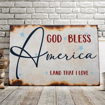 God Bless America - Land That I Love - Fourth Of July Paintings - Independence Day Canvas Wall Art - Ciaocustom